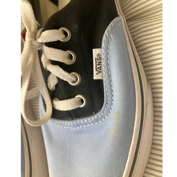 NWT Vans Era Light Blue and Black Two Tone Canvas Sneakers W7/M5.5 - Picture 4 of 6